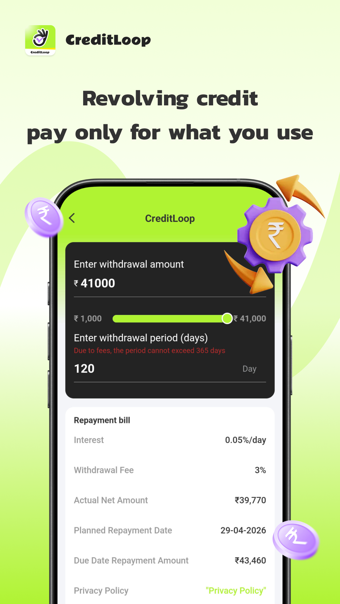 CreditLoop Credit Limit Details